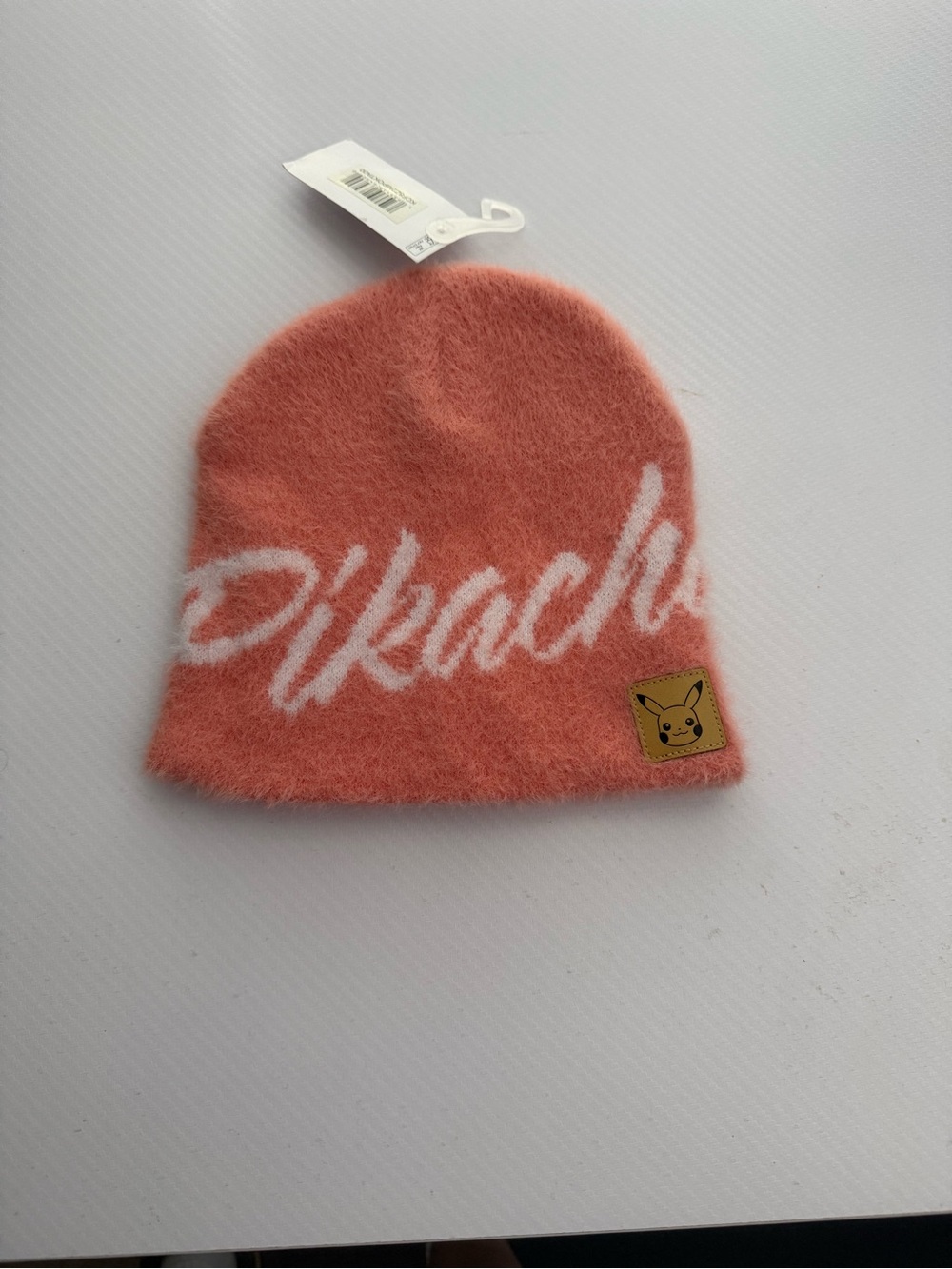 Pokemon Coral Pink Pikachu Fuzzy Beanie